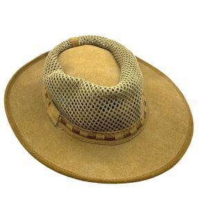 Rogue Safari Hat South Africa Unisex Khaki Suede Mesh Retro Size Medium M 6 5/8